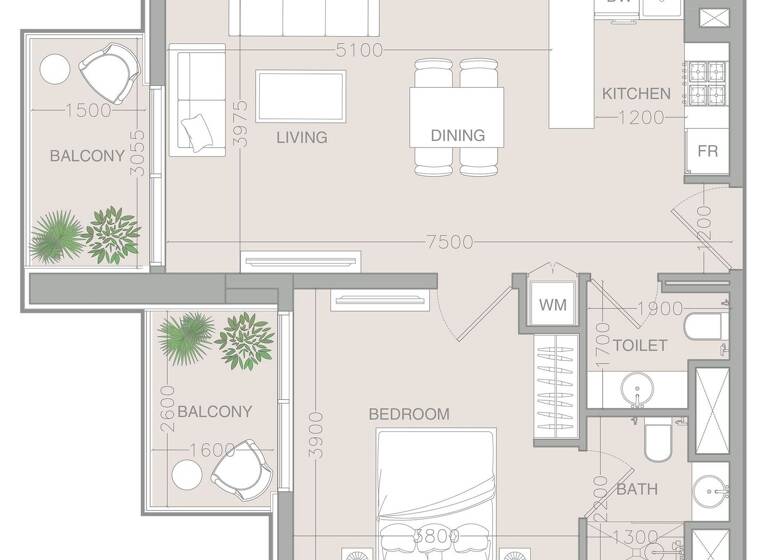 Wohnung zum Kauf provisionsfrei 302.358 € 2 Zimmer 66,2 m² Dubai 00000
