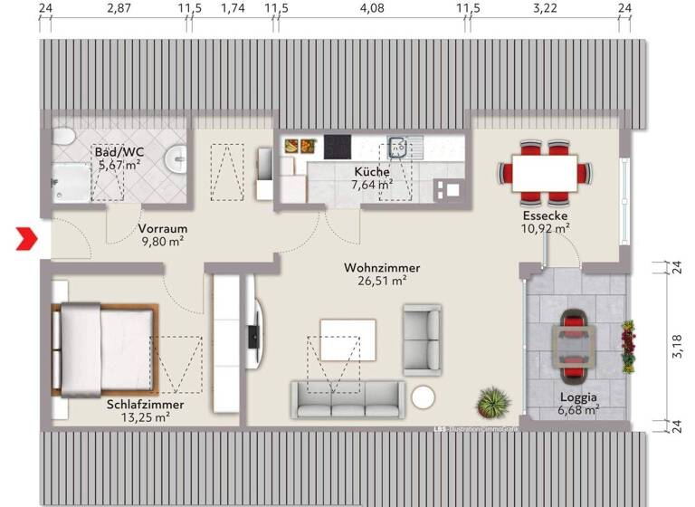 Wohnung zum Kauf 139.000 € 2,5 Zimmer 55 m² frei ab sofort Welschingen Engen 78234