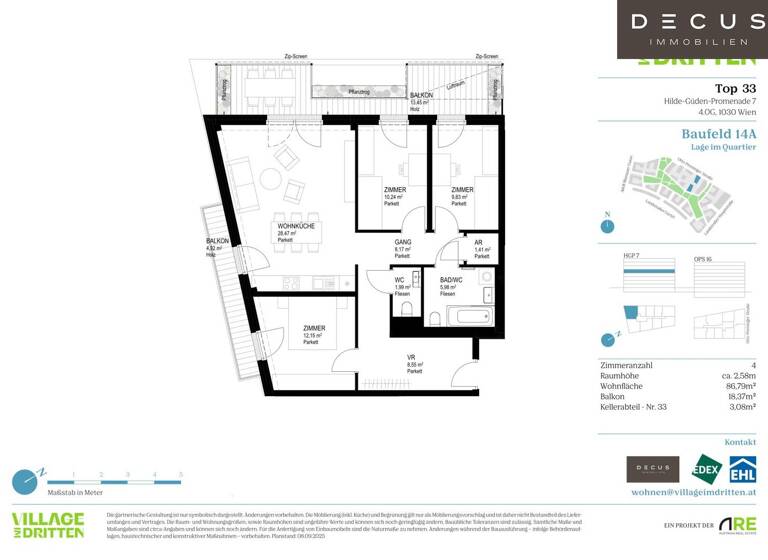 Wohnung zum Kauf 749.000 € 4 Zimmer 86,8 m² 4. Geschoss Wien 1030
