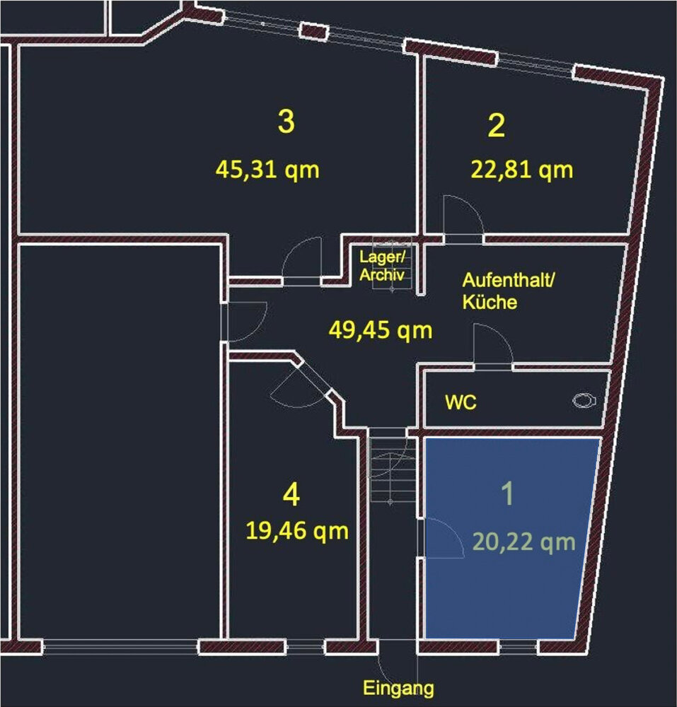 Bürofläche zur Miete 300 € 1 Zimmer 20 m²<br/>Bürofläche Fledder 130 Osnabrück 49084