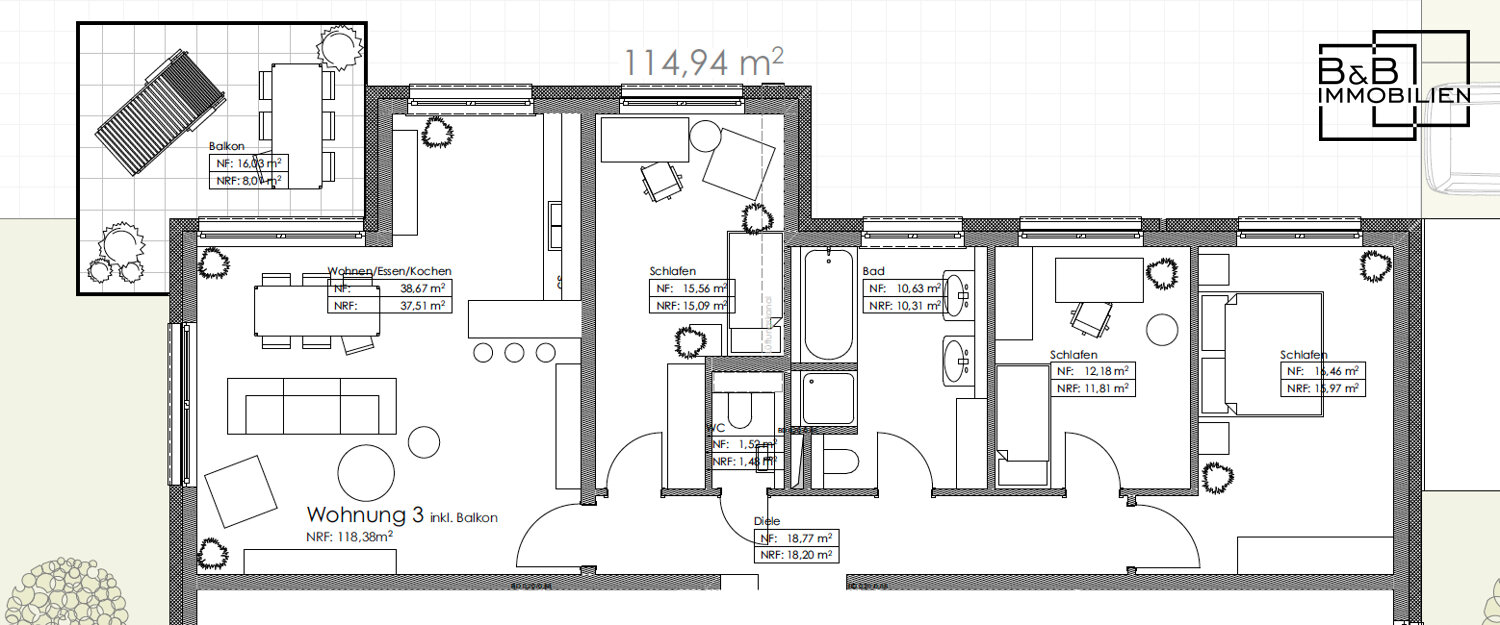 Wohnung zur Miete 1.300 € 4 Zimmer 118,4 m²<br/>Wohnfläche 3.<br/>Geschoss 01.02.2025<br/>Verfügbarkeit Am Tälchen 21 Kenn 54344