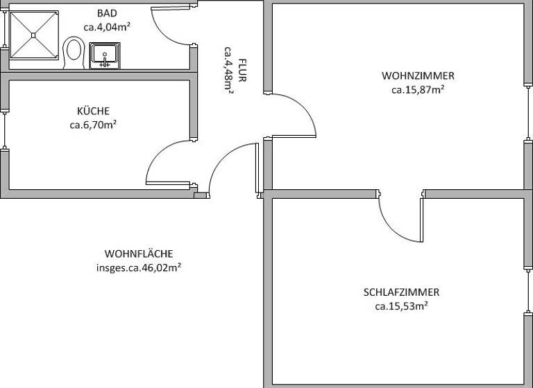 Wohnung zur Miete 323 € 2 Zimmer 46 m² 2. Geschoss frei ab sofort Herrmann-Fahlke-Straße 12 Wolfen Bitterfeld-Wolfen 06766