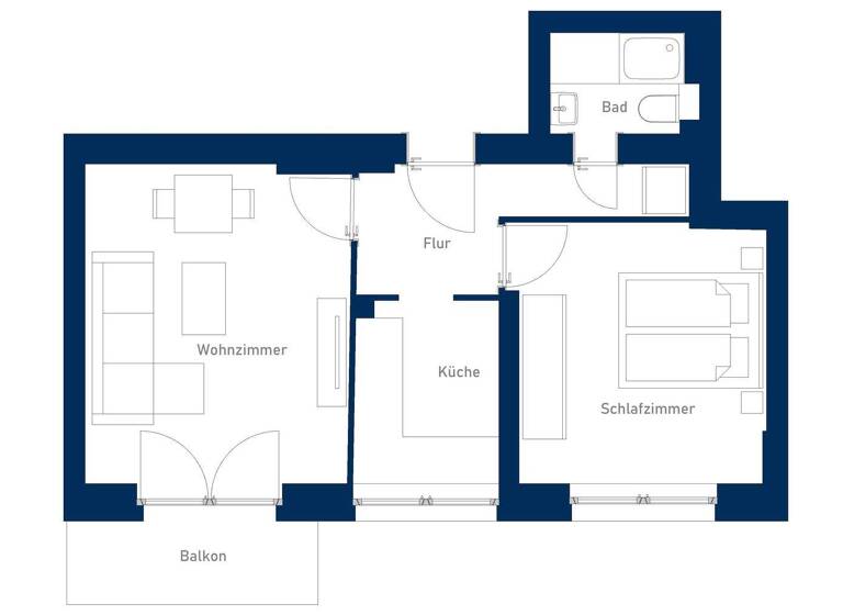 Wohnung zur Miete 1.052 € 2 Zimmer 44 m² 2. Geschoss Seegefelder Straße 47 Spandau Berlin 13583