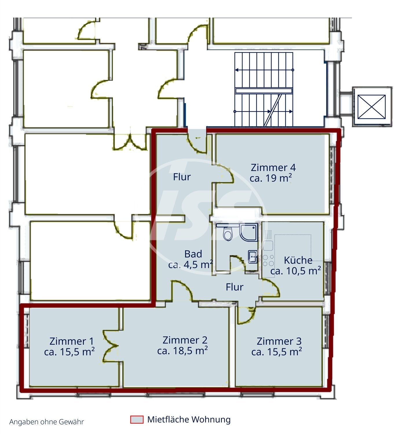 Wohnung zur Miete 1.001 € 4 Zimmer 105,4 m²<br/>Wohnfläche 01.02.2025<br/>Verfügbarkeit Lange Strasse 7, 8 Stadtmitte Rostock 18055