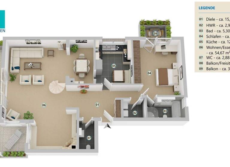 Wohnung zum Kauf 850.000 € 4 Zimmer 130 m² 2. Geschoss frei ab sofort Feldafing 82340