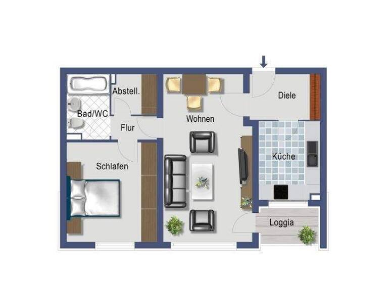 Wohnung zum Kauf provisionsfrei 234.000 € 2 Zimmer 54,7 m² Hammarskjöldring 142 Niederursel Frankfurt am Main 60439