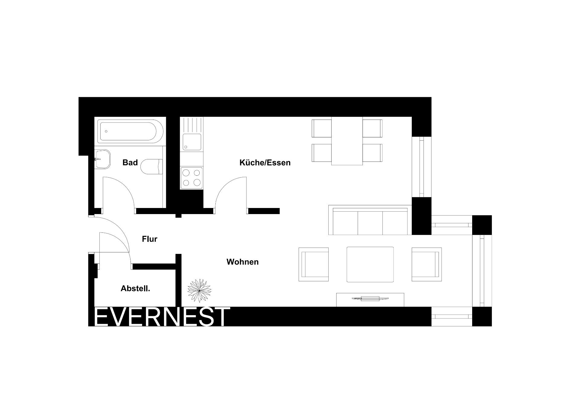 Wohnung zum Kauf 126.000 € 1,5 Zimmer 38 m²<br/>Wohnfläche 1.<br/>Geschoss Pauluskirche Bielefeld 33602