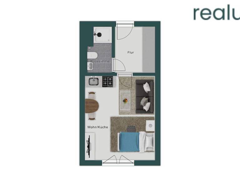 Studio zum Kauf 130.000 € 1 Zimmer 23 m² EG Neckarau Mannheim 68199