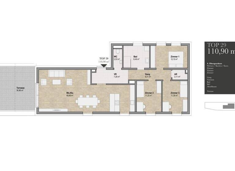 Wohnung zum Kauf - Erstbezug provisionsfrei 967.159 € 4 Zimmer 110 m² 4. Geschoss Sankt Leonhard Graz 8010