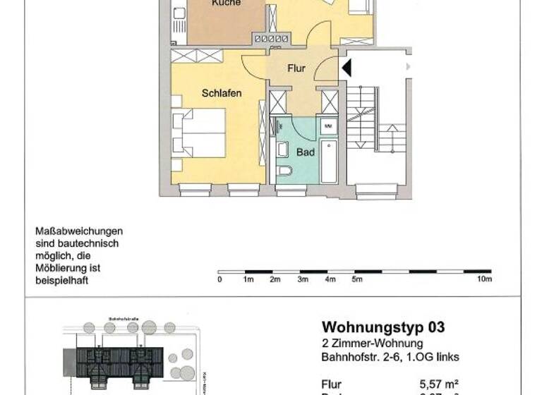 Wohnung zur Miete 384 € 2 Zimmer 64 m² 1. Geschoss frei ab sofort Bahnhof Straße 2 Radegast 06369