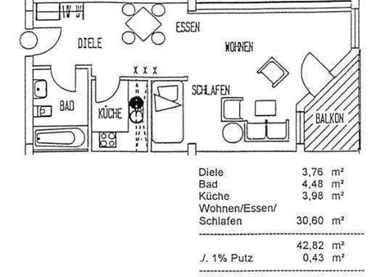 Studio zur Miete 266 € 1 Zimmer 44,4 m² 1. Geschoss frei ab sofort Carl-von-Ossietzky-Str. 200a Gablenz Chemnitz 09127