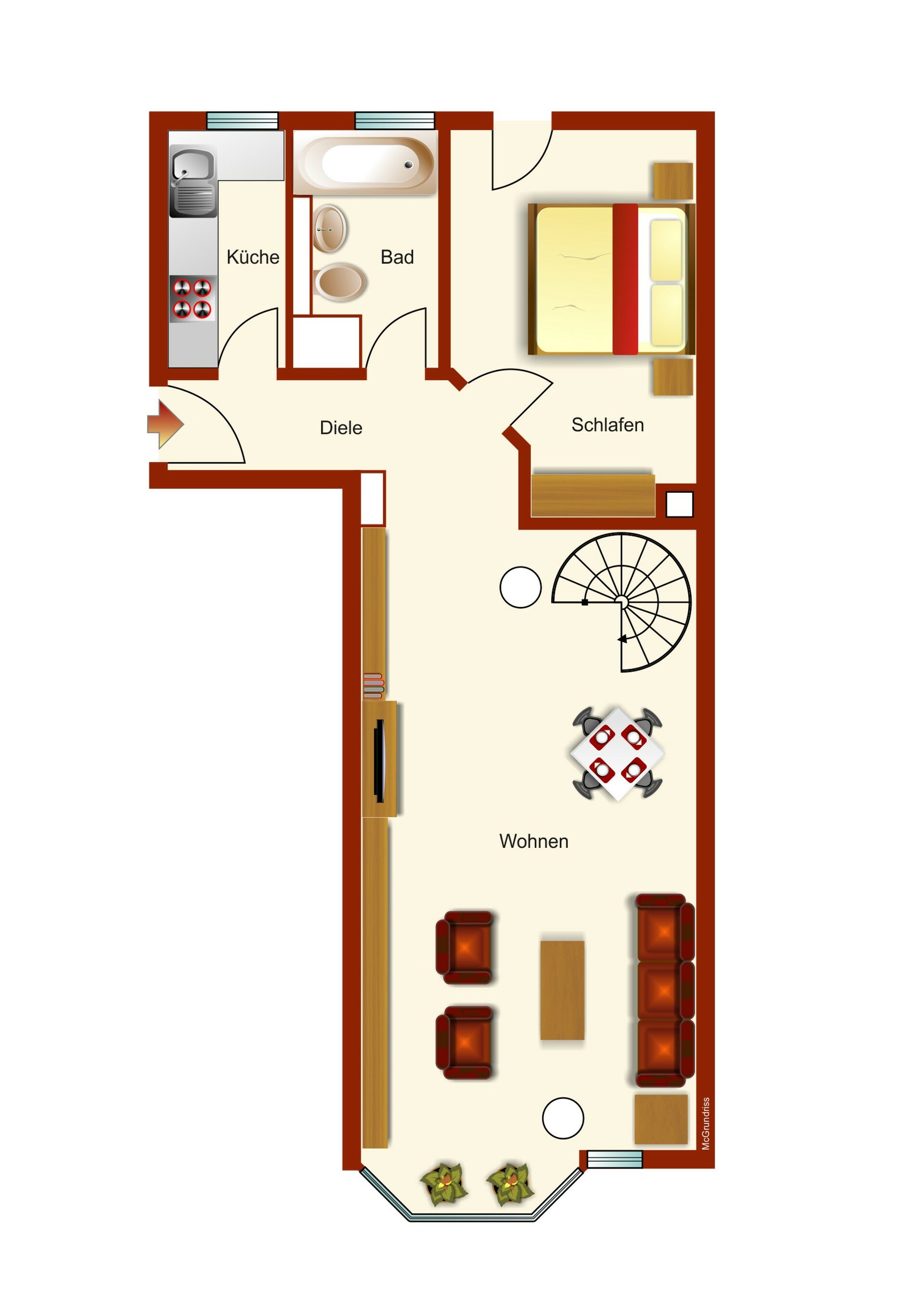 Maisonette zur Miete 2.200 € 4 Zimmer 100 m²<br/>Wohnfläche Josephsplatz München 80798