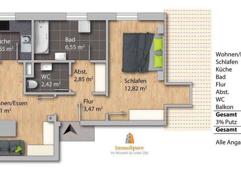 Wohnung zum Kauf 185.000 € 2 Zimmer 57 m² 3. Geschoss Thannhausen 86470