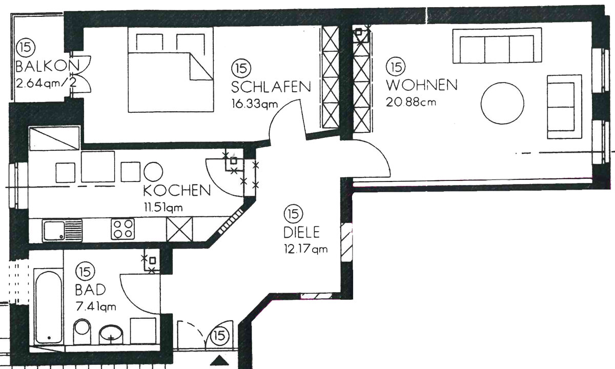 Wohnung zur Miete 385 € 2 Zimmer 70 m²<br/>Wohnfläche 3.<br/>Geschoss ab sofort<br/>Verfügbarkeit Ludwigstraße 45 Schloßchemnitz 024 Chemnitz 09113