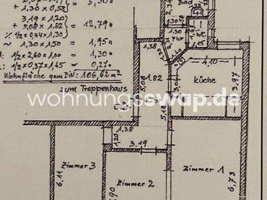 Studio zur Miete Tauschwohnung 1.200 € 3 Zimmer 98 m² 2. Geschoss Eimsbüttel Hamburg 20357