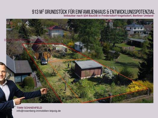 Grundstück zum Kauf 199.900 € 913 m² Grundstück Jahnstraße 8 Fredersdorf-Nord Fredersdorf-Vogelsdorf 15370