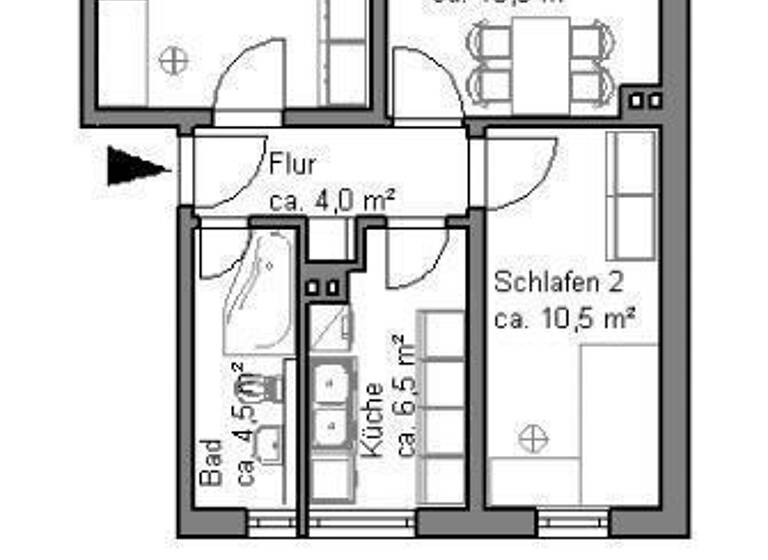 Wohnung zur Miete 330 € 3 Zimmer 58,6 m² 2. Geschoss frei ab sofort Willi Bredel Ring 40 Thale 06502