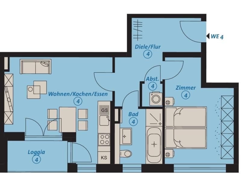 Wohnung zur Miete 898 € 2 Zimmer 54,5 m²<br/>Wohnfläche EG<br/>Geschoss 01.04.2025<br/>Verfügbarkeit Kantstraße 37c Südvorstadt Leipzig 04275