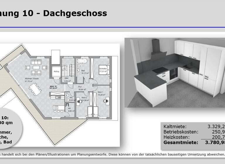 Wohnung zur Miete 3.329 € 5 Zimmer 167,3 m² 3. Geschoss frei ab sofort Kampgasse 16 Vingst Köln 51107