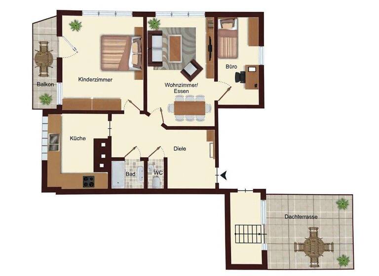 Wohnung zur Miete 1.200 € 3 Zimmer 106 m² 2. Geschoss frei ab sofort Neusäß 86356