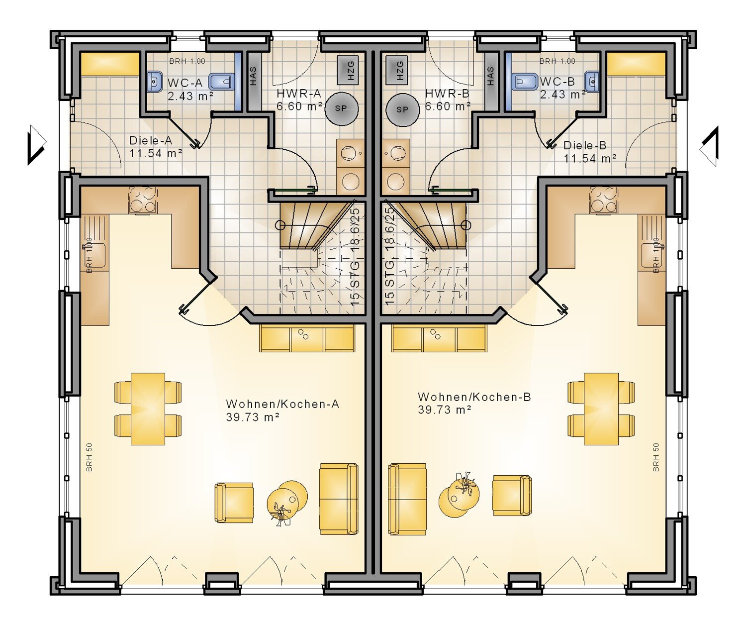 Doppelhaushälfte zum Kauf 335.200 € 4 Zimmer 121 m²<br/>Wohnfläche 379 m²<br/>Grundstück Augustfehn I Apen / Augustfehn 26689