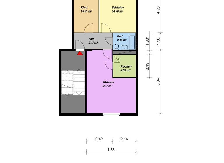 Wohnung zur Miete 253 € 3 Zimmer 60 m² 4. Geschoss Salvador-Allende-Str. 45 Oststadt Neubrandenburg 17036