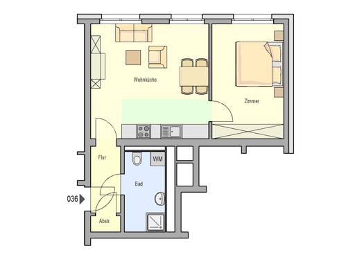 Wohnung zur Miete 624 € 2 Zimmer 47,2 m² 10. Geschoss frei ab 01.12.2026 Regensburger Straße Gleißhammer Nürnberg 90480