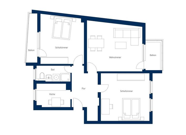 Wohnung zur Miete 1.736 € 3 Zimmer 80,8 m² 1. Geschoss frei ab sofort Ginnheim Frankfurt am Main 60431