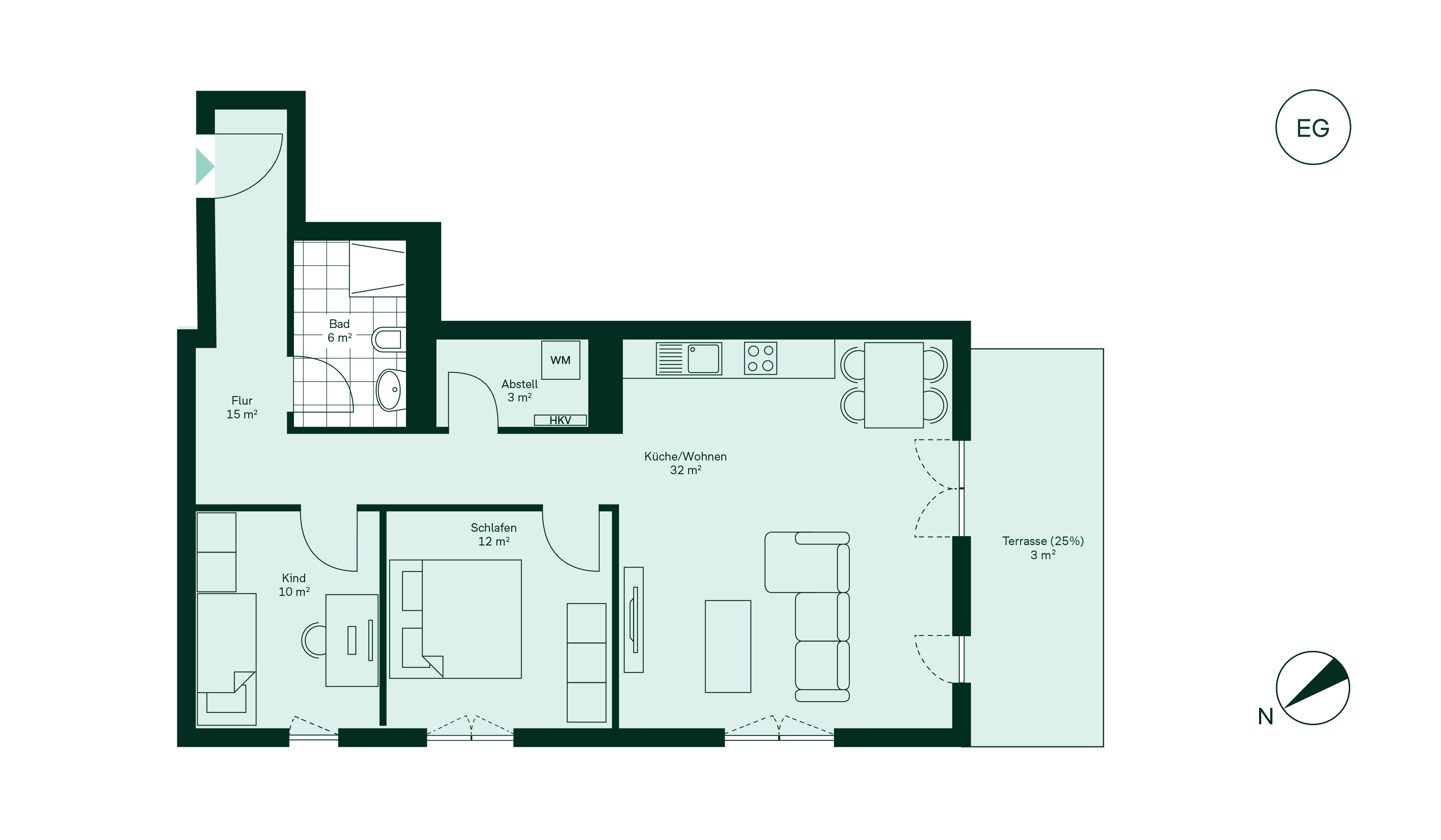 Wohnung zum Kauf provisionsfrei 419.900 € 3 Zimmer 80 m²<br/>Wohnfläche EG<br/>Geschoss 01.12.2025<br/>Verfügbarkeit Dörpsring 27 Hasloh 25474