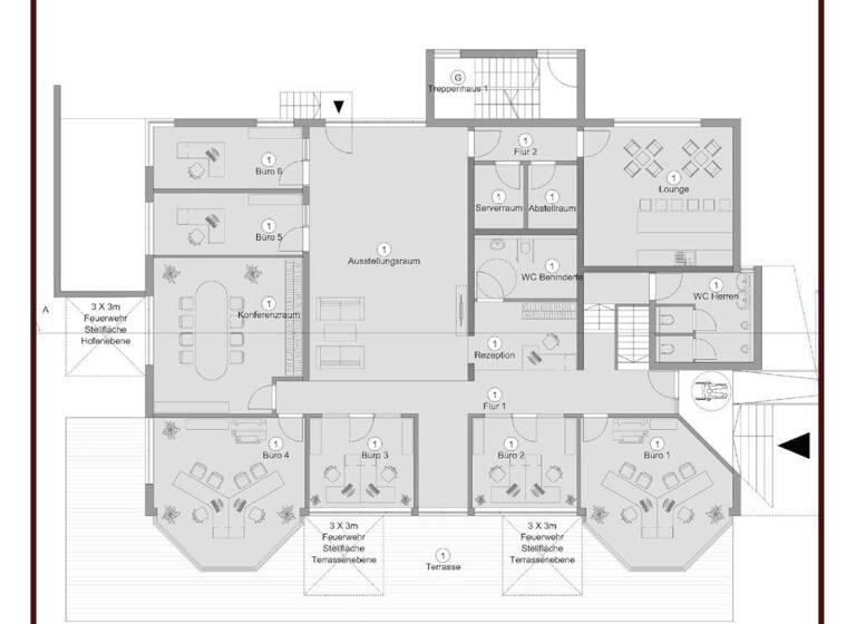 Bürofläche zur Miete provisionsfrei 3.500 € 7 Zimmer 351 m² Bürofläche Ortsgebiet Sinzheim 76547