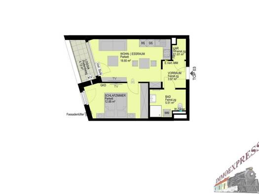 Wohnung zum Kauf - Erstbezug 284.300 € 2 Zimmer 42,8 m² Penzing 1140