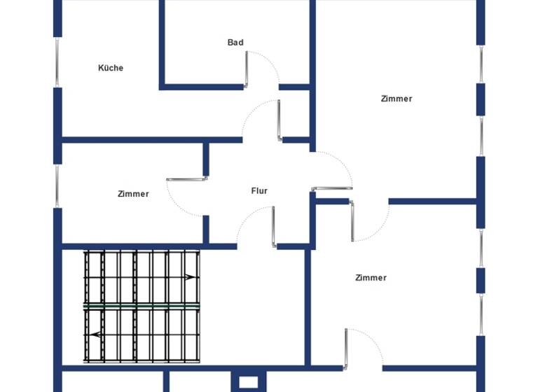 Wohnung zur Miete 960 € 4 Zimmer 82 m² 3. Geschoss Paulsstadt Schwerin 19053