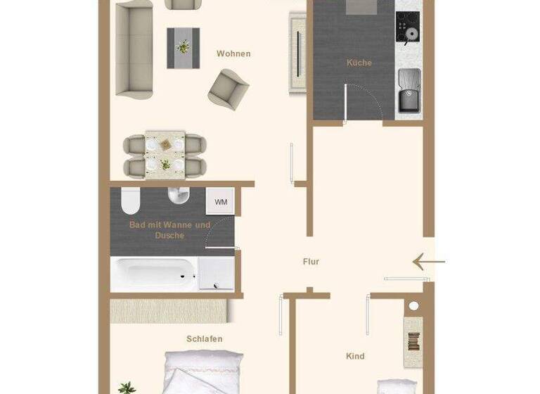 Wohnung zum Kauf 149.000 € 3 Zimmer 70,6 m² 3. Geschoss Ullendorf Klipphausen 01665