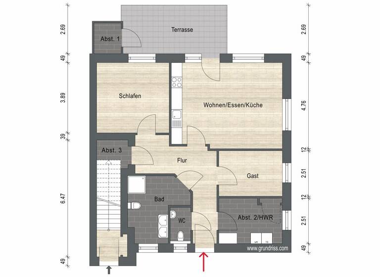 Wohnung zur Miete - Erstbezug 1.030 € 3 Zimmer 93,5 m² frei ab sofort Wiesederfehn Wiesmoor 26639