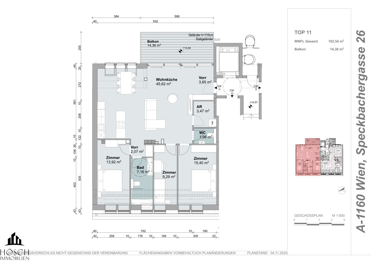 Wohnung zum Kauf 750.000 € 4 Zimmer 102,5 m²<br/>Wohnfläche 4.<br/>Geschoss Wien 1160