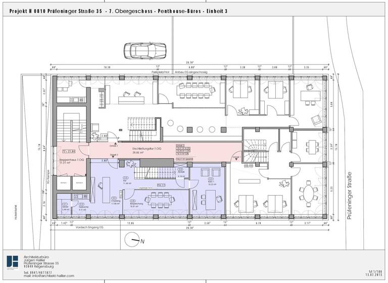 Bürofläche zur Miete 2.500 € 160 m² Bürofläche Prüfeninger Straße 35 Westenviertel Regensburg 93049