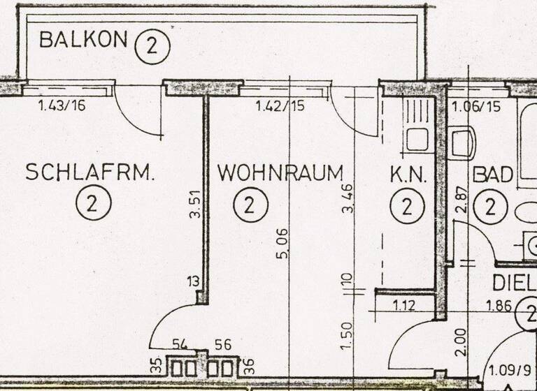 Wohnung zur Miete 900 € 2 Zimmer 58 m² 1. Geschoss Vingst Köln 51103