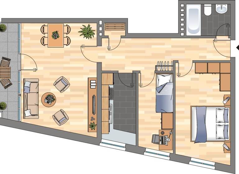 Wohnung zur Miete 659 € 3 Zimmer 63,8 m² 3. Geschoss Holbeinstraße 10 Deichhorst Delmenhorst 27753