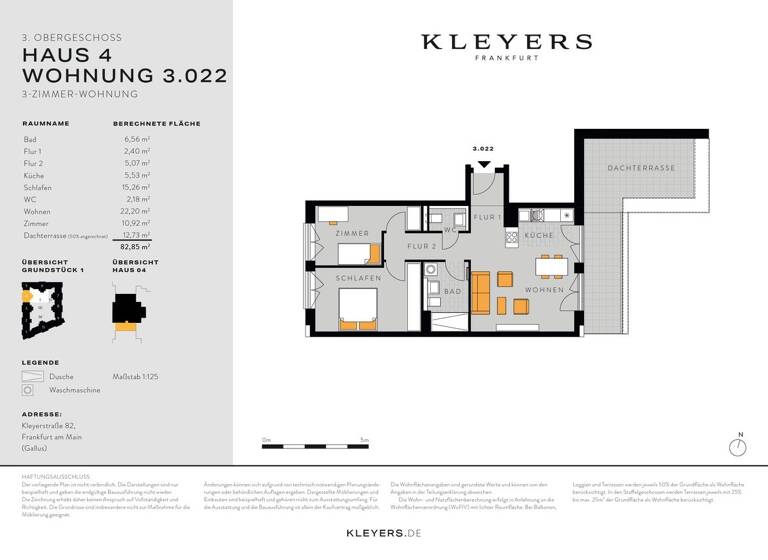 Wohnung zum Kauf - Erstbezug 599.900 € 3 Zimmer 82,9 m² 3. Geschoss Gallus Frankfurt 60326