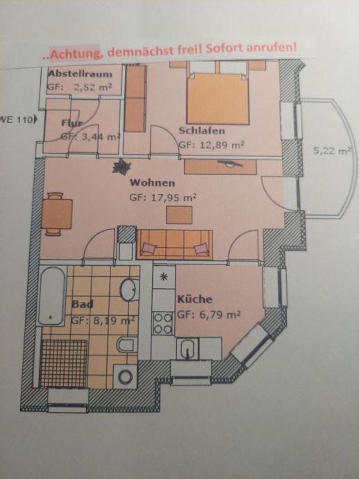 Studio zur Miete 540 € 3 Zimmer 60 m²<br/>Wohnfläche 2.<br/>Geschoss Friedrich Ebert Str. 32a Groitzsch Groitzsch 04539