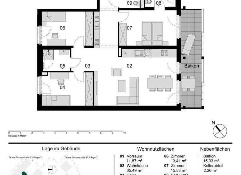Wohnung zum Kauf - Erstbezug 1.121.000 € 4 Zimmer 107,8 m² 4. Geschoss Obere Donaustraße Wien 1020