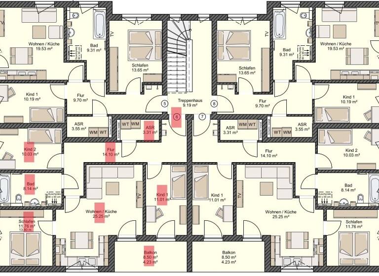 Wohnung zur Miete 1.185 € 4 Zimmer 87,8 m² 1. Geschoss frei ab 01.10.2026 Tribseer Stralsund 18437