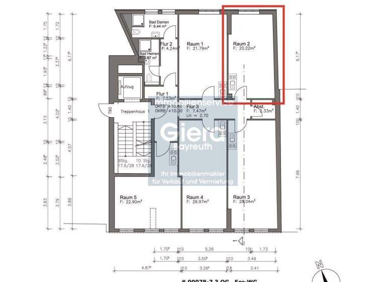 Studio zur Miete 350 € 1 Zimmer 26,6 m² 3. Geschoss frei ab 06.03.2026 Richard-Wagner-Straße 7 City Bayreuth 95444