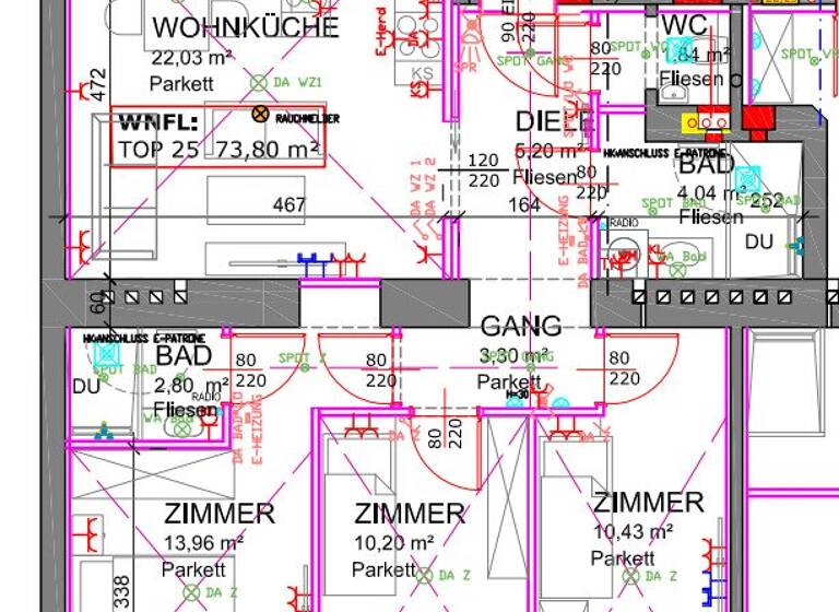 Wohnung zum Kauf - Erstbezug 369.000 € 4 Zimmer 74 m² 2. Geschoss Tanbruckgasse Wien 1120
