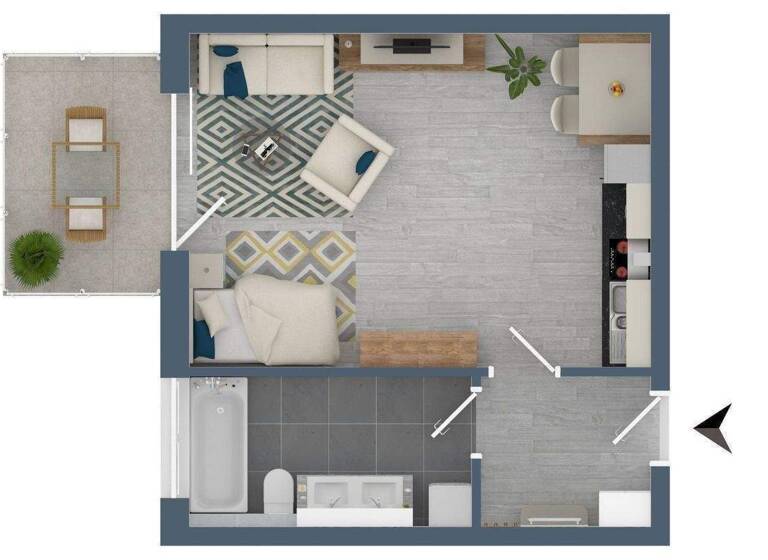 Studio zur Miete 430 € 1 Zimmer 37 m² 2. Geschoss frei ab sofort Anton-Brandl-Platz 5 Aidenbach 94501