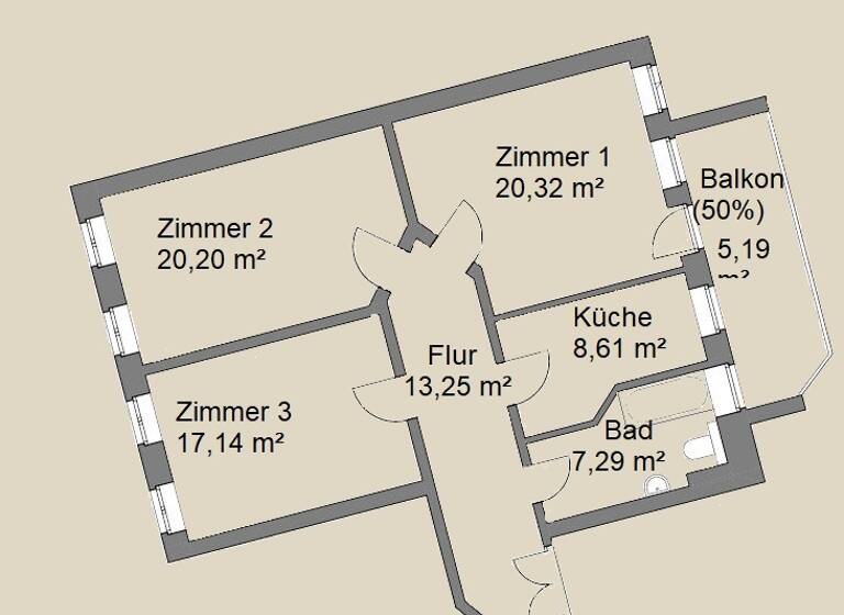 Wohnung zum Kauf provisionsfrei 265.000 € 3 Zimmer 92 m²<br/>Wohnfläche 3.<br/>Geschoss Rosa-Luxemburg-Straße 48 Neustadt-Neuschönefeld Leipzig / Neustadt-Neuschönefeld 04315