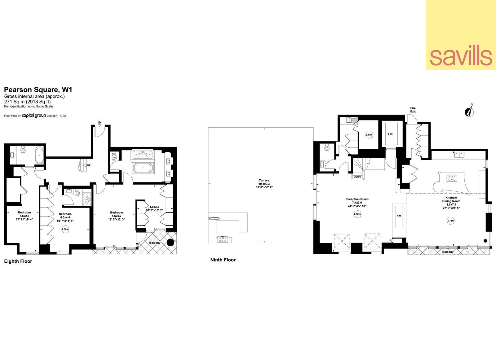 Penthouse zum Kauf provisionsfrei 10.582.618 € 4 Zimmer 270,6 m²<br/>Wohnfläche PEARSON SQUARE 5 London W1T 3BQ