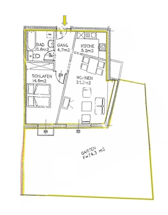 Wohnung zur Miete 898 € 2 Zimmer 51,4 m²<br/>Wohnfläche EG<br/>Geschoss Schützenstraße 3 Rankweil 6830