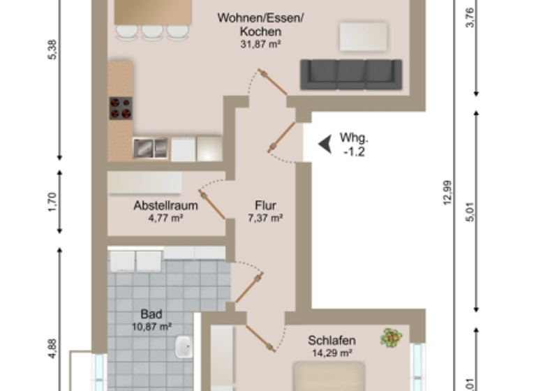 Wohnung zum Kauf - Erstbezug provisionsfrei 396.000 € 2 Zimmer 72,8 m² Mitterfels 94360