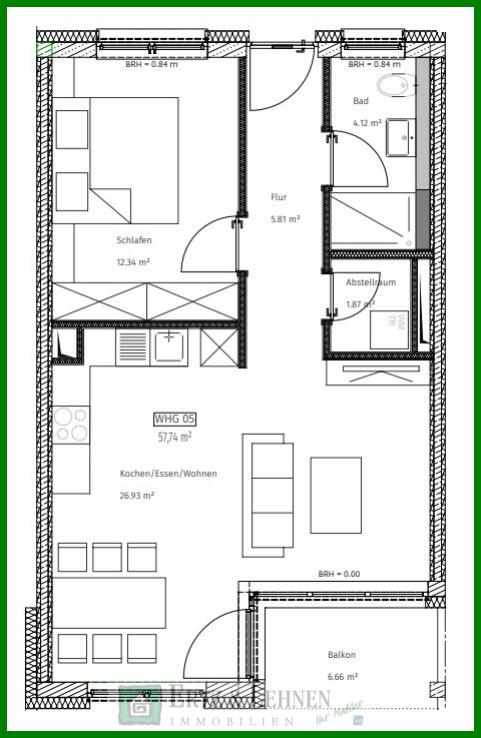 Wohnung zur Miete 720 € 2 Zimmer 57,7 m²<br/>Wohnfläche ab sofort<br/>Verfügbarkeit Wittlich Wittlich 54516